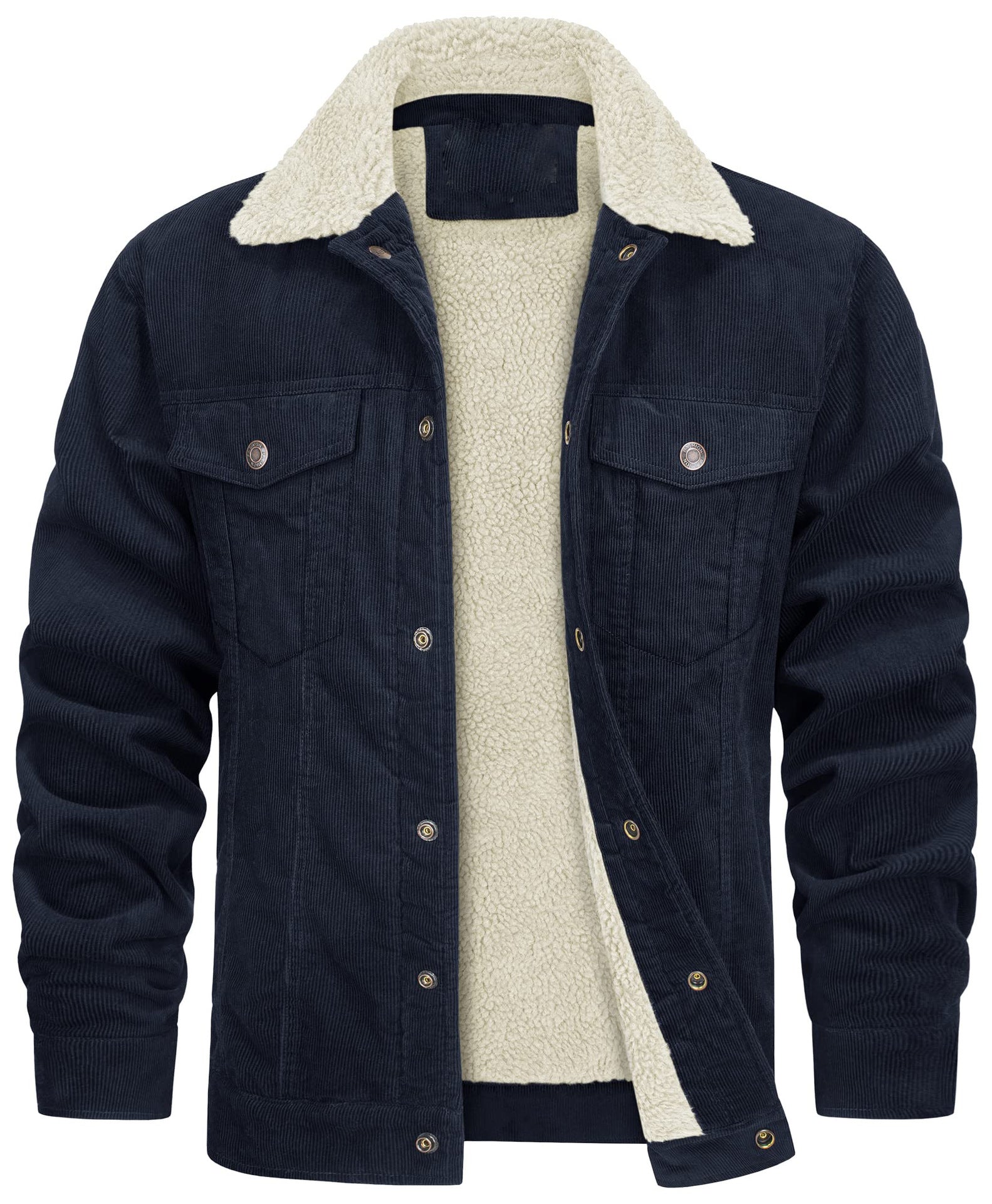 Corduroy Lapel Long Sleeve Plush Jacket for Men - Bargains4PenniesCorduroy Lapel Long Sleeve Plush Jacket for MenBargains4Pennies