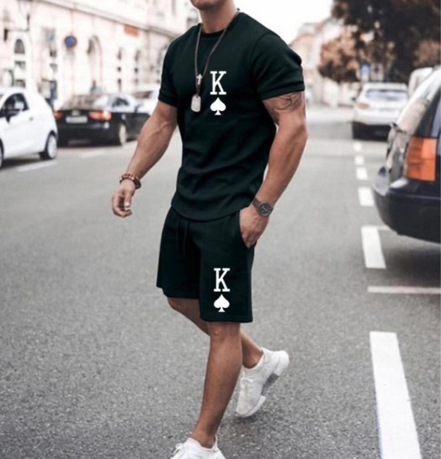 Men's 3D Printed Short Sleeve Shorts Set Loose Top - Bargains4PenniesMen's 3D Printed Short Sleeve Shorts Set Loose TopBargains4Pennies