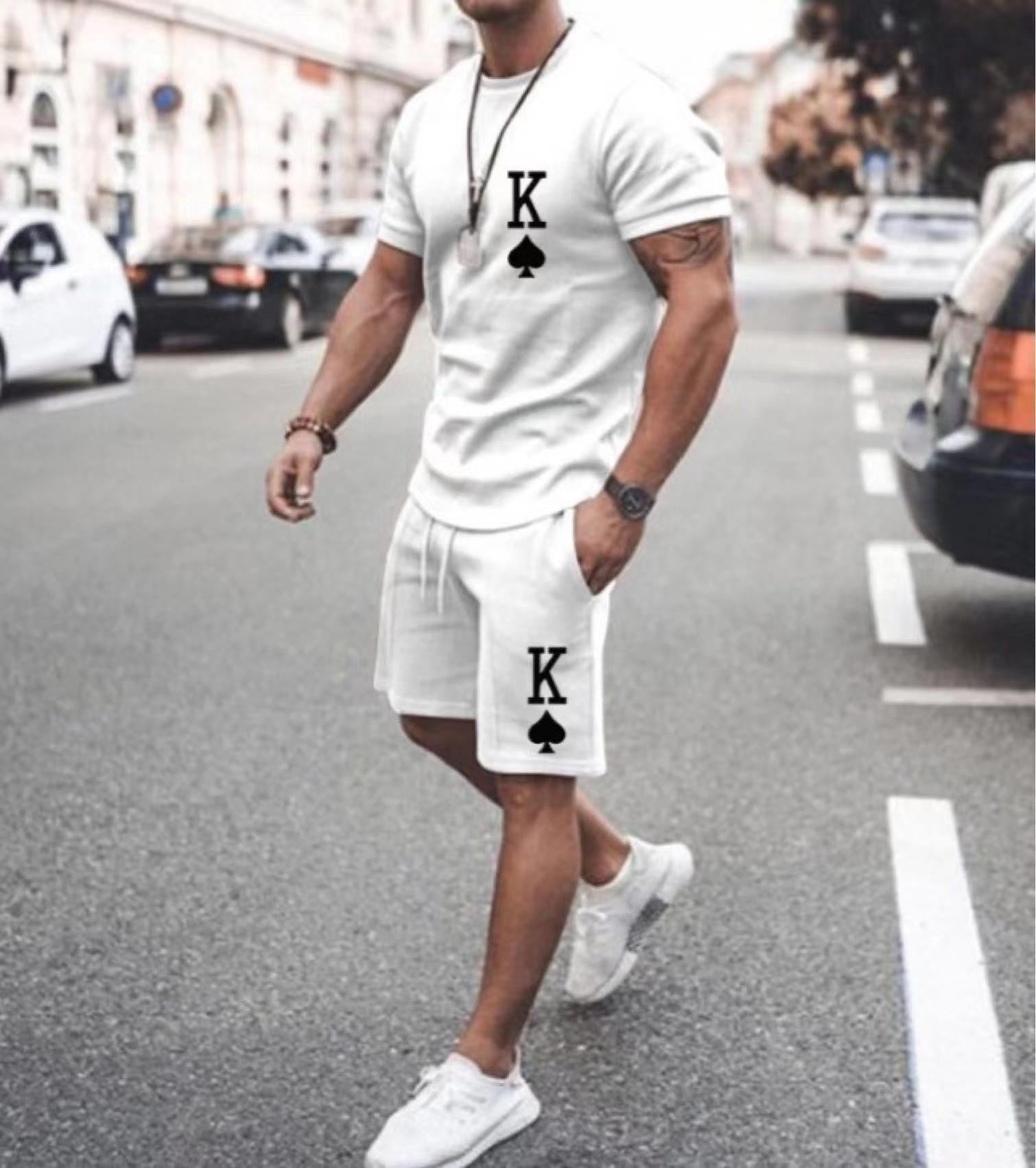 Men's 3D Printed Short Sleeve Shorts Set Loose Top - Bargains4PenniesMen's 3D Printed Short Sleeve Shorts Set Loose TopBargains4Pennies