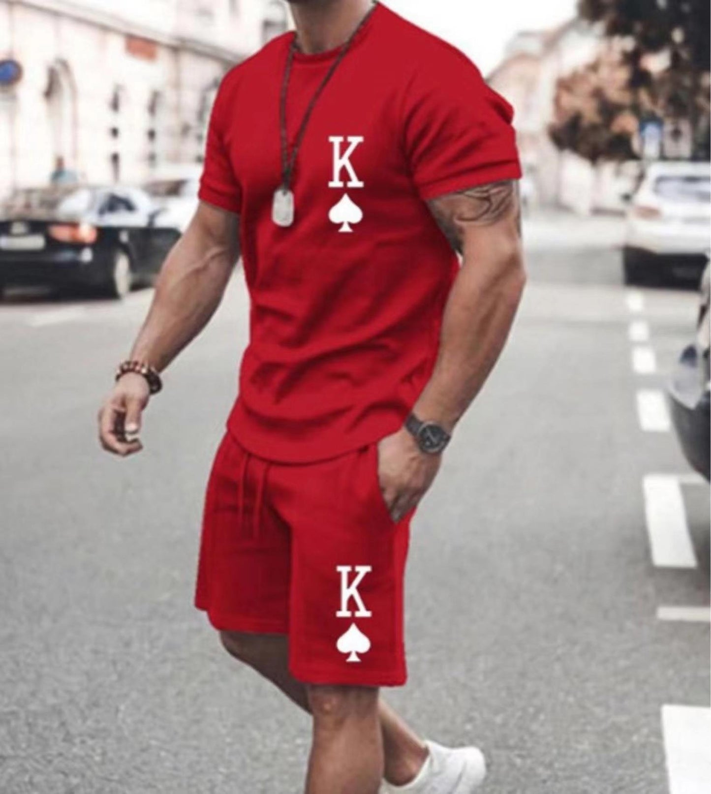 Men's 3D Printed Short Sleeve Shorts Set Loose Top - Bargains4PenniesMen's 3D Printed Short Sleeve Shorts Set Loose TopBargains4Pennies