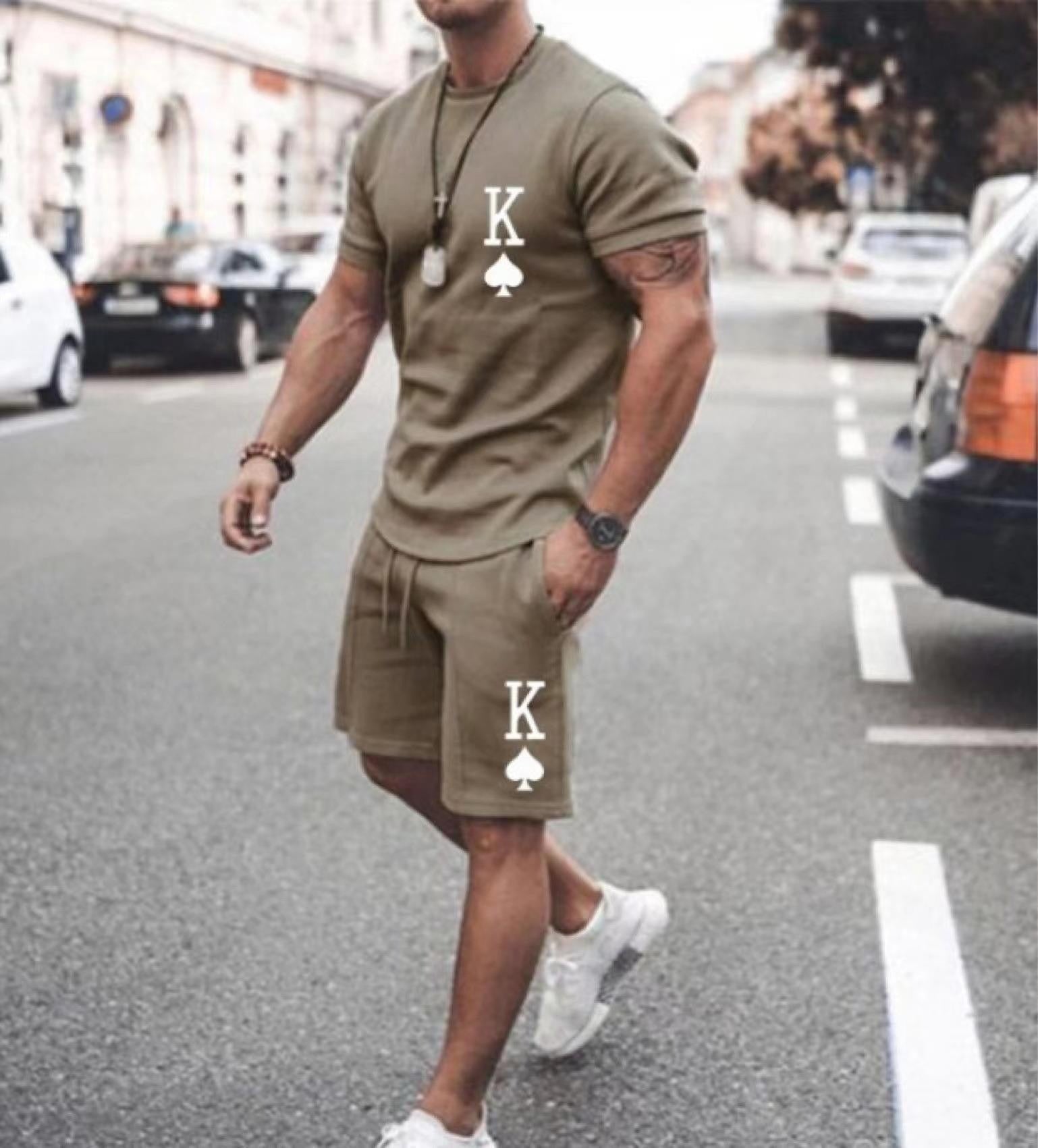 Men's 3D Printed Short Sleeve Shorts Set Loose Top - Bargains4PenniesMen's 3D Printed Short Sleeve Shorts Set Loose TopBargains4Pennies