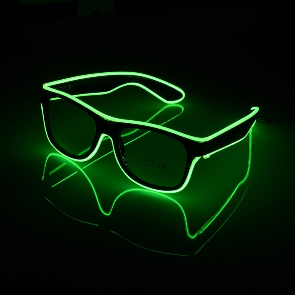 Voice control EL Wire LED Light Festival Party Glow Sunglasses - Bargains4PenniesVoice control EL Wire LED Light Festival Party Glow SunglassesBargains4Pennies