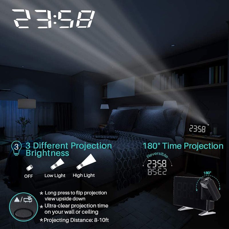 Projector FM Radio LED Display Alarm Clock- Battery Operated - Bargains4PenniesProjector FM Radio LED Display Alarm Clock- Battery OperatedBargains4Pennies