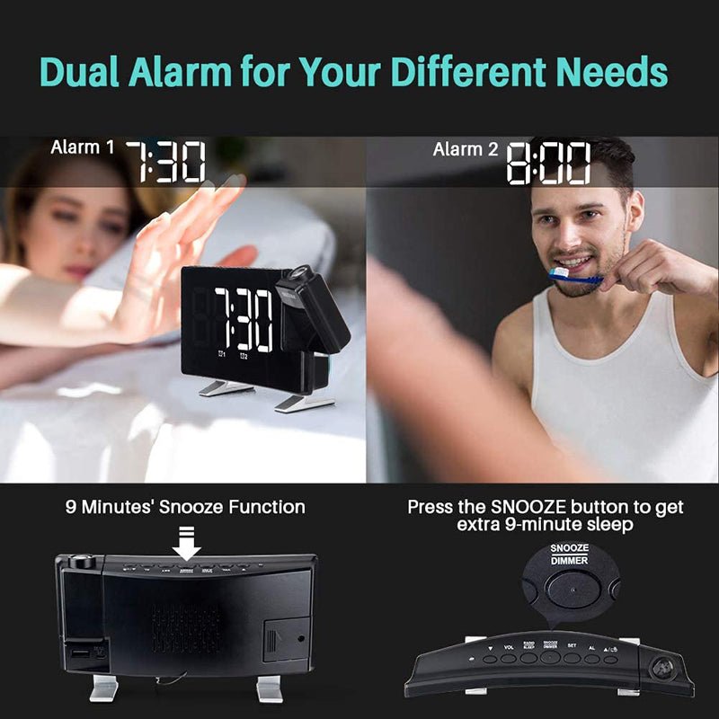 Projector FM Radio LED Display Alarm Clock- Battery Operated - Bargains4PenniesProjector FM Radio LED Display Alarm Clock- Battery OperatedBargains4Pennies