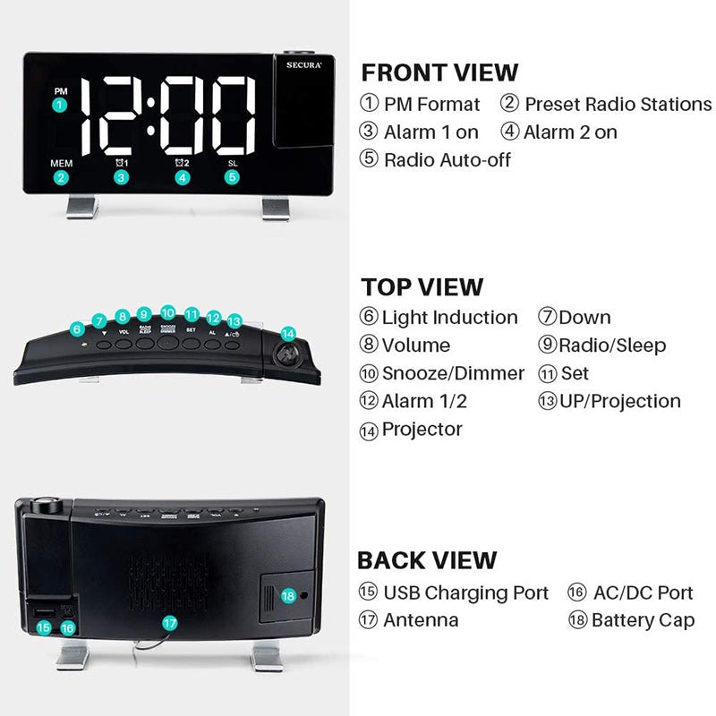 Projector FM Radio LED Display Alarm Clock- Battery Operated - Bargains4PenniesProjector FM Radio LED Display Alarm Clock- Battery OperatedBargains4Pennies