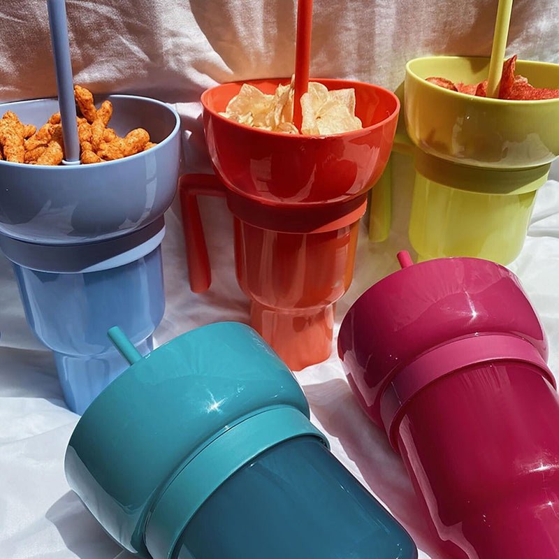 Snack and Sip Stadium Hand Cup Reusable Leakproof Snacking Bowl - Bargains4PenniesSnack and Sip Stadium Hand Cup Reusable Leakproof Snacking BowlBargains4Pennies