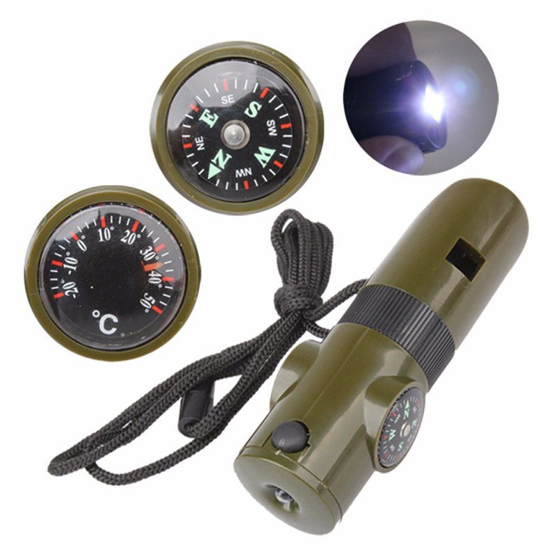 Seven-in-one multi-function compass survival whistle - Bargains4PenniesSeven-in-one multi-function compass survival whistleBargains4Pennies