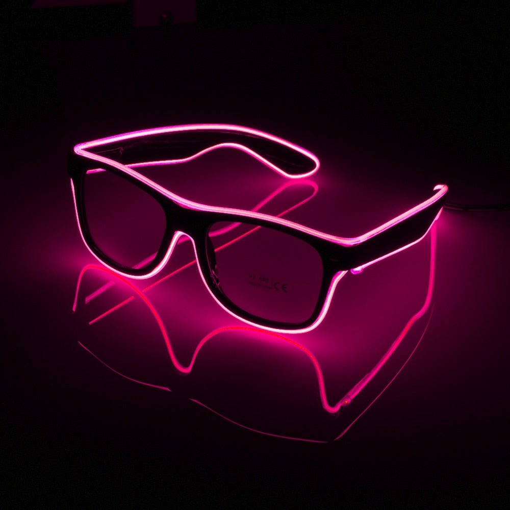 Voice control EL Wire LED Light Festival Party Glow Sunglasses - Bargains4PenniesVoice control EL Wire LED Light Festival Party Glow SunglassesBargains4Pennies