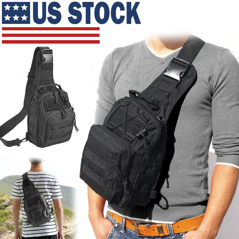 Men's Backpack Tactical Sling Bag Chest Shoulder Body - Bargains4PenniesMen's Backpack Tactical Sling Bag Chest Shoulder BodyBargains4Pennies