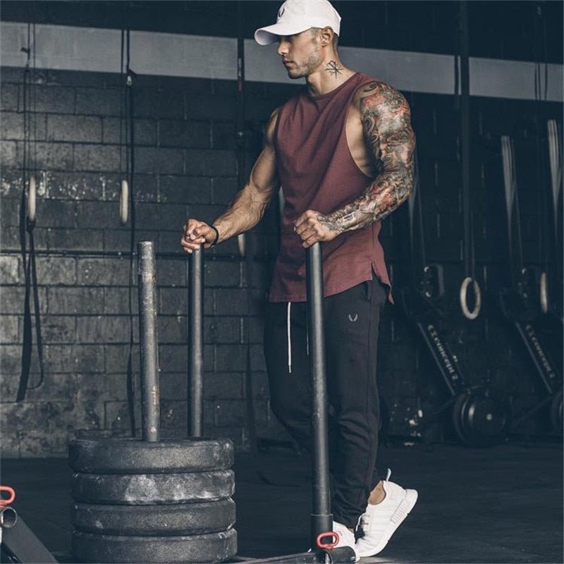 Newest Men's Curved Hem Fitness Tanks Tops - Bargains4PenniesNewest Men's Curved Hem Fitness Tanks TopsBargains4Pennies