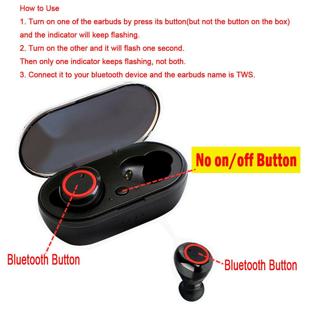 Waterproof Bluetooth 5.0 Wireless Earbuds Noise Cancelling TWS - Bargains4PenniesWaterproof Bluetooth 5.0 Wireless Earbuds Noise Cancelling TWSBargains4Pennies