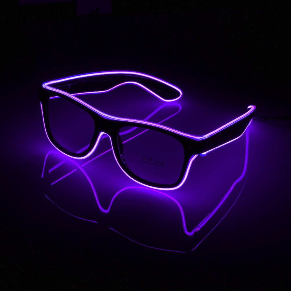 Voice control EL Wire LED Light Festival Party Glow Sunglasses - Bargains4PenniesVoice control EL Wire LED Light Festival Party Glow SunglassesBargains4Pennies