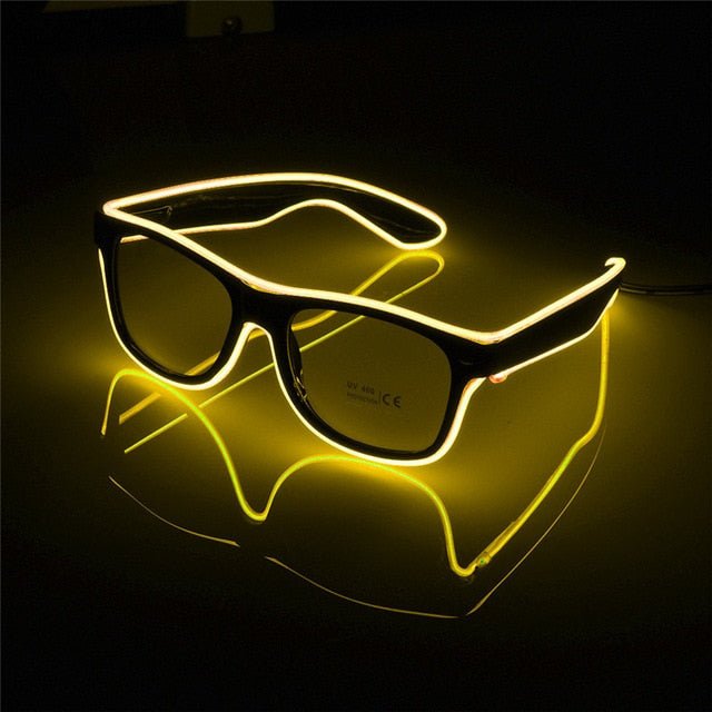 Voice control EL Wire LED Light Festival Party Glow Sunglasses - Bargains4PenniesVoice control EL Wire LED Light Festival Party Glow SunglassesBargains4Pennies