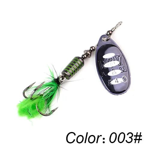 FTK 1pc Spinner Bait Metal Fishing Lure with Feather Treble Hooks - Bargains4PenniesFTK 1pc Spinner Bait Metal Fishing Lure with Feather Treble HooksBargains4Pennies