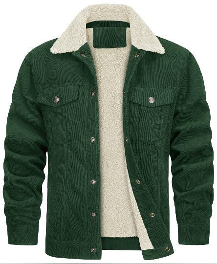 Corduroy Lapel Long Sleeve Plush Jacket for Men - Bargains4PenniesCorduroy Lapel Long Sleeve Plush Jacket for MenBargains4Pennies